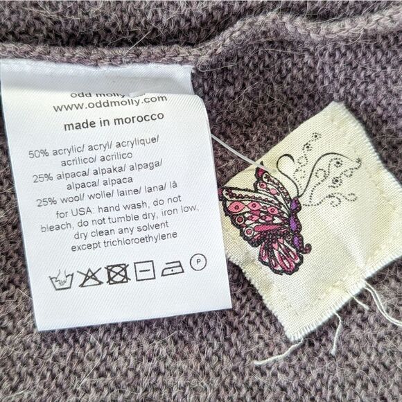 Odd Molly Alpaca Wool Fringe Cardigan Sweater sz MD EUC - Picture 13 of 14